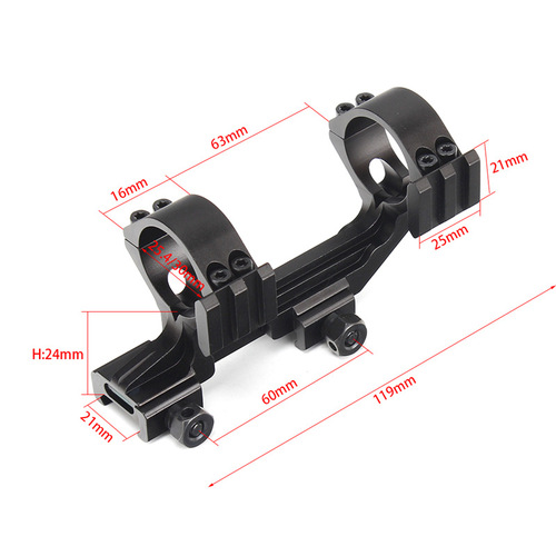 5018C 20MM皮轨版一体夹 25.4/30管径夹具带侧导轨