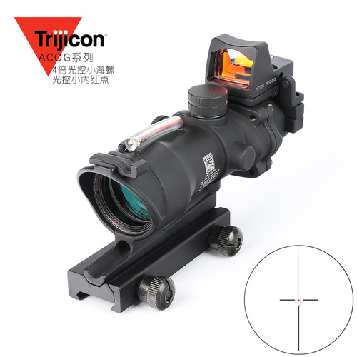 Trijicon 1#BZR+PR 4倍光纤小海螺定倍短款  高抗震瞄准镜 狙击镜